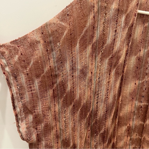 Free People Bronze Tie Dye Shimmer Crochet Kimono Maxi Kaftan Duster Coverup - Picture 2 of 16